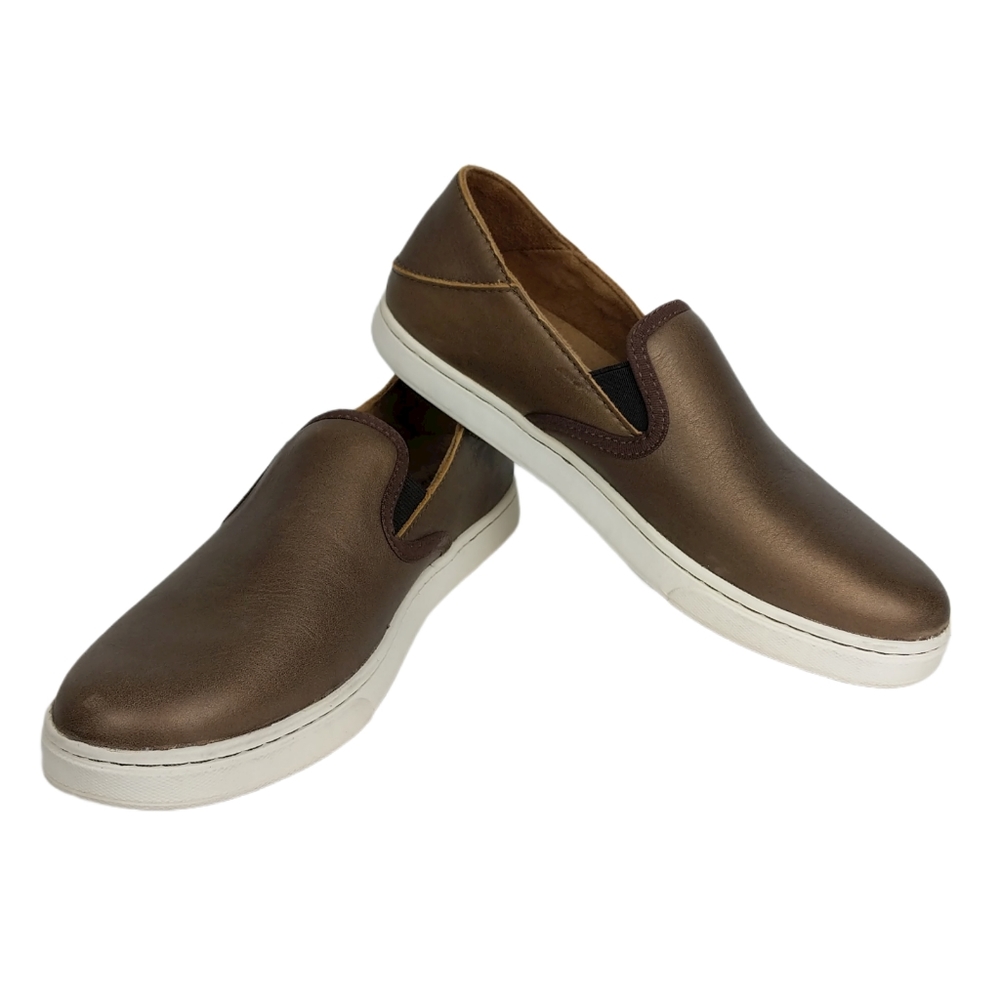 New OLUKAI Pehuea Leather Women's Slip On Sneaker